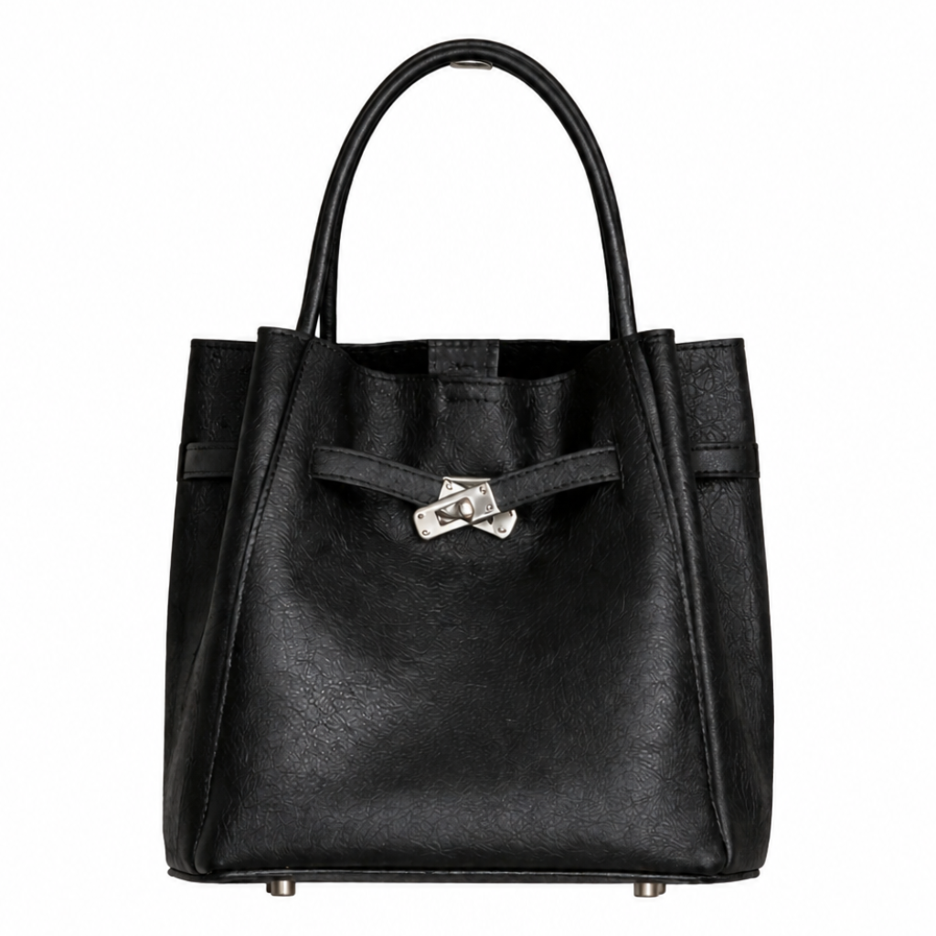 Elara Vegetable Tanned Leather Bag in Black