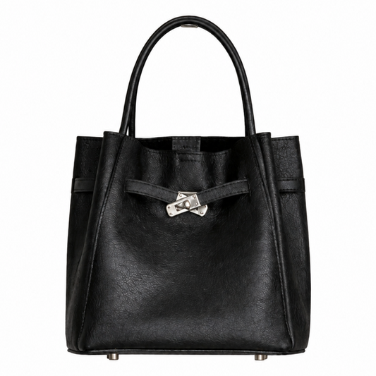 Elara Vegetable Tanned Leather Bag in Black
