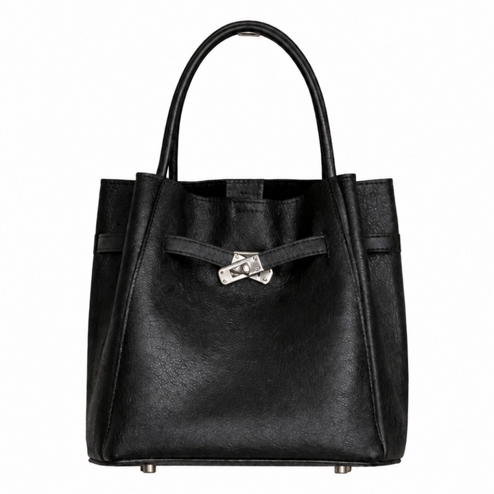 Elara Vegetable Tanned Leather Bag in Black