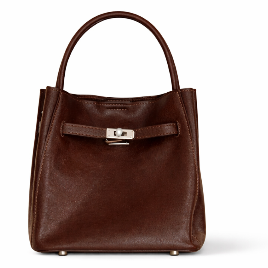 Elara Vegetable Tanned Leather Bag in Chocolate
