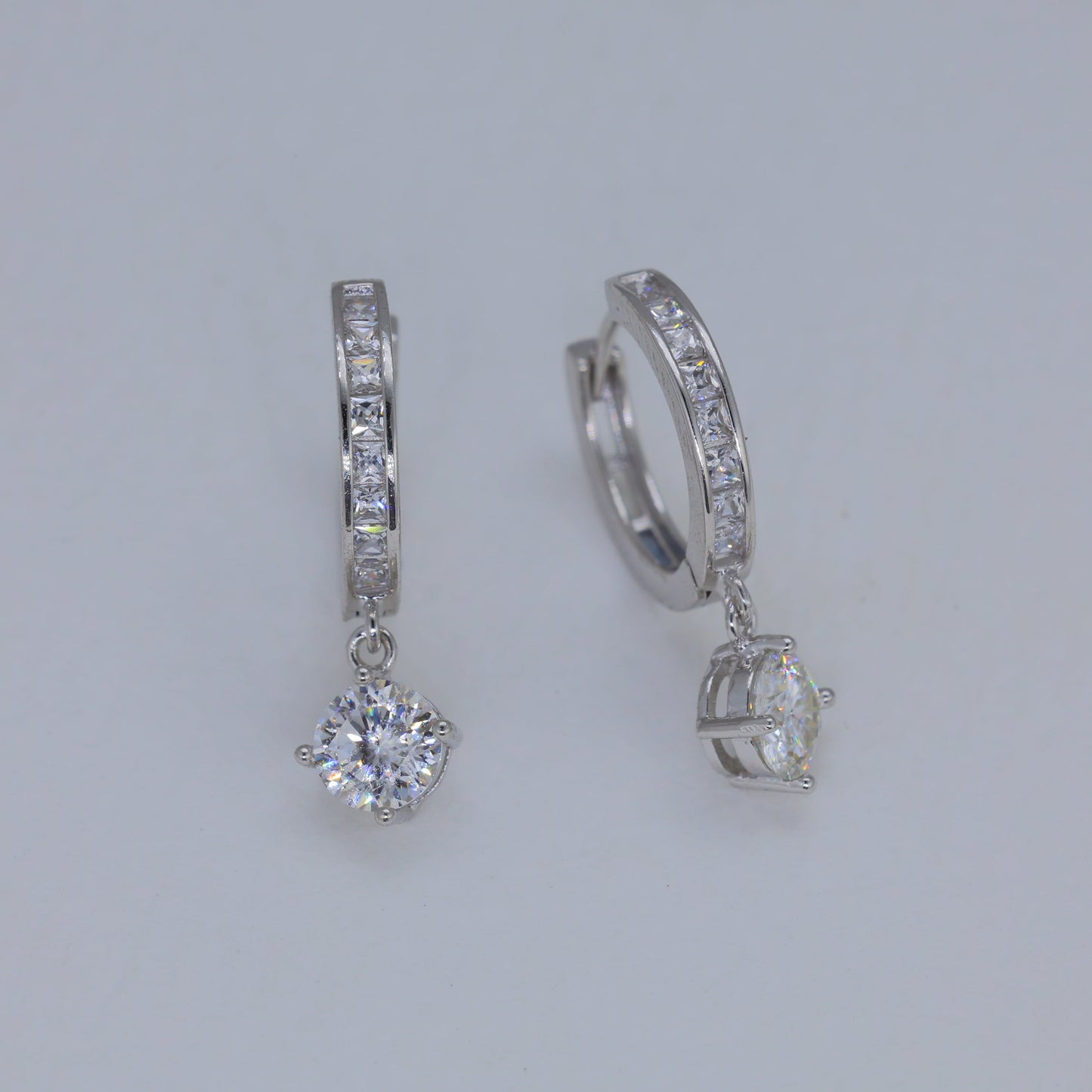 Elaris Drop Huggie Earrings in 925 Sterling Silver by MOA - view 1