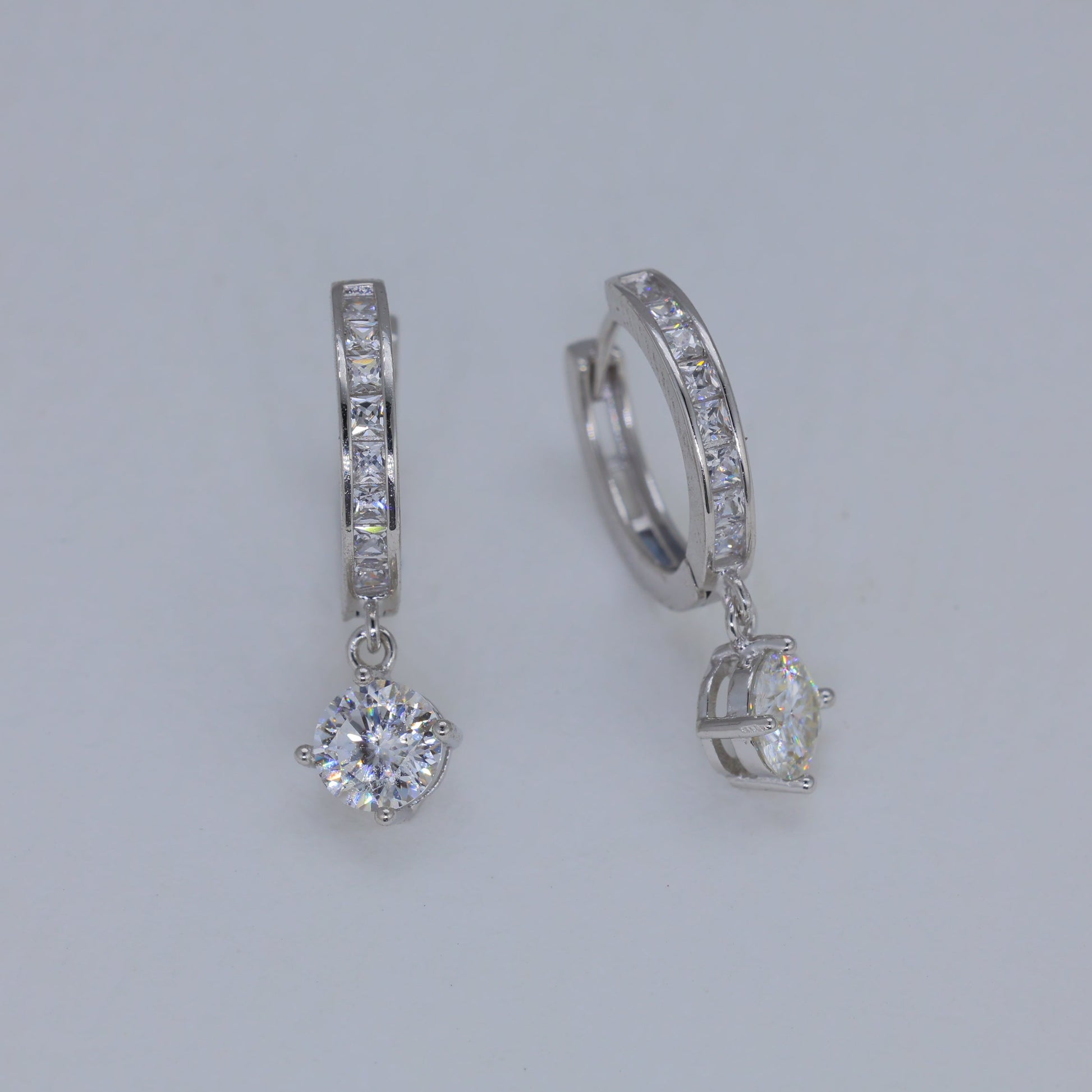 Elaris Drop Huggie Earrings in 925 Sterling Silver by MOA - view 1