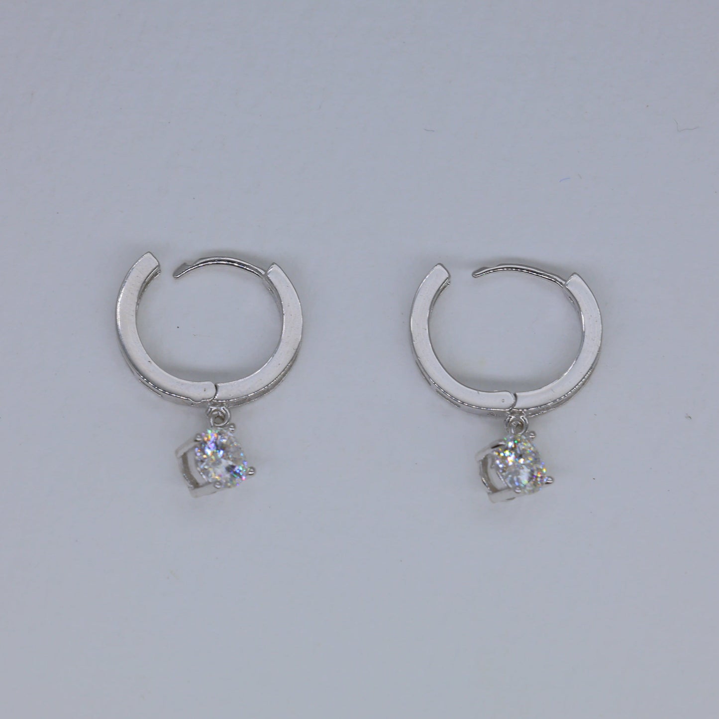 Elaris Drop Huggie Earrings in 925 Sterling Silver by MOA - view 2