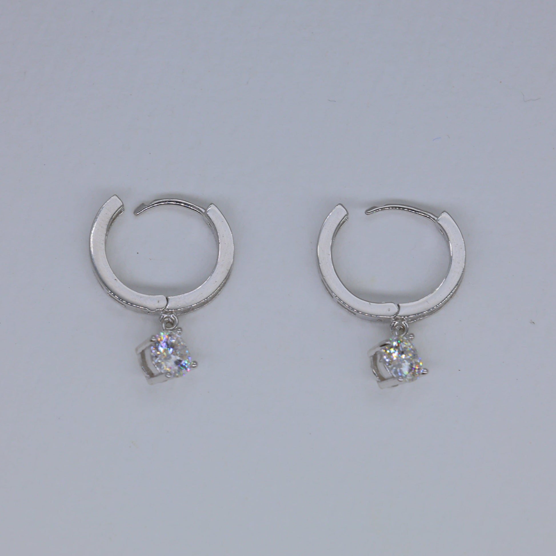 Elaris Drop Huggie Earrings in 925 Sterling Silver by MOA - view 2