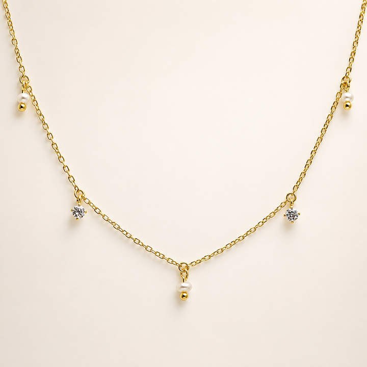 Eliane Drop Necklace in Gold Vermeil by MOA - view 1