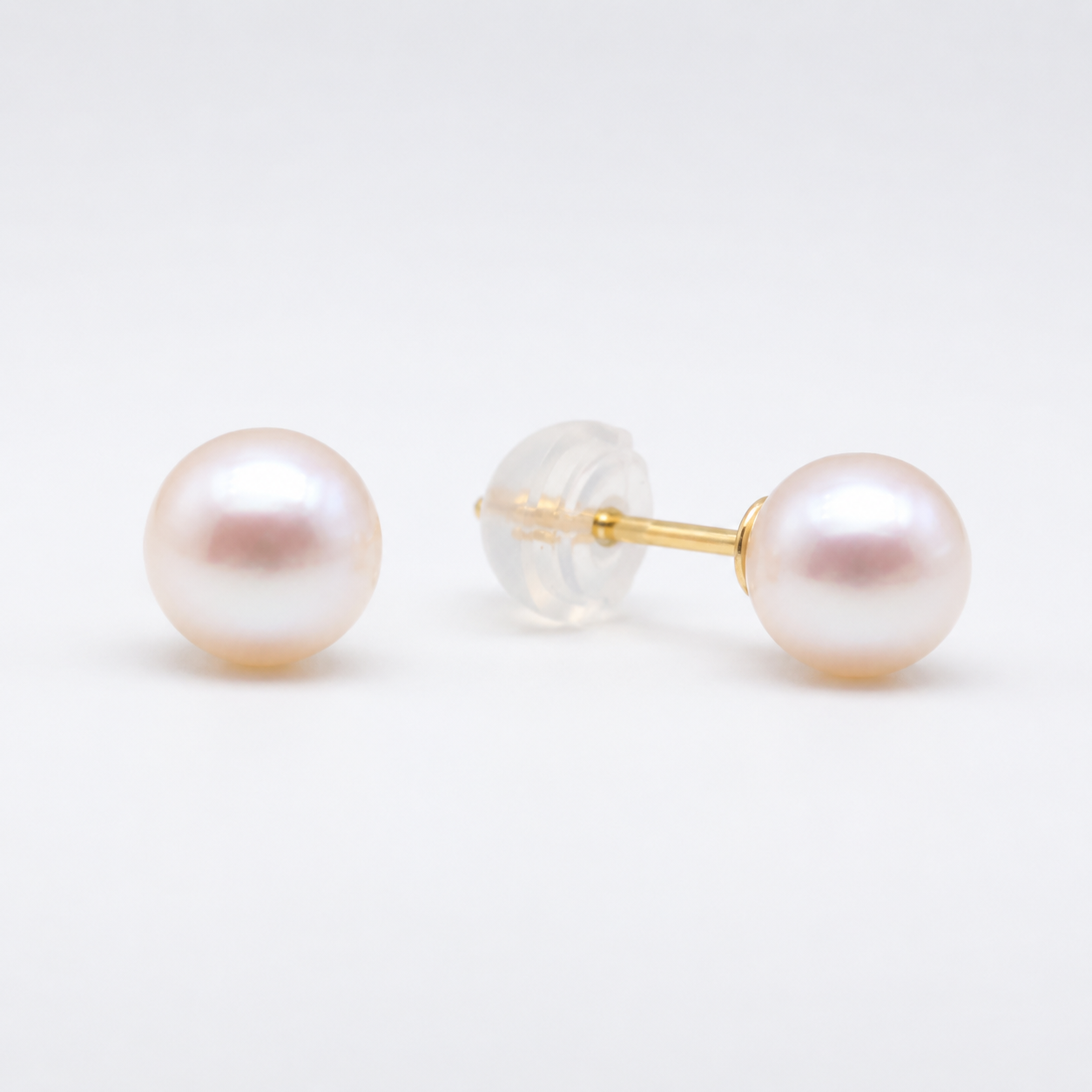 Elina Akoya Pearl Stud Earrings in 18K Gold by MOA - view 1