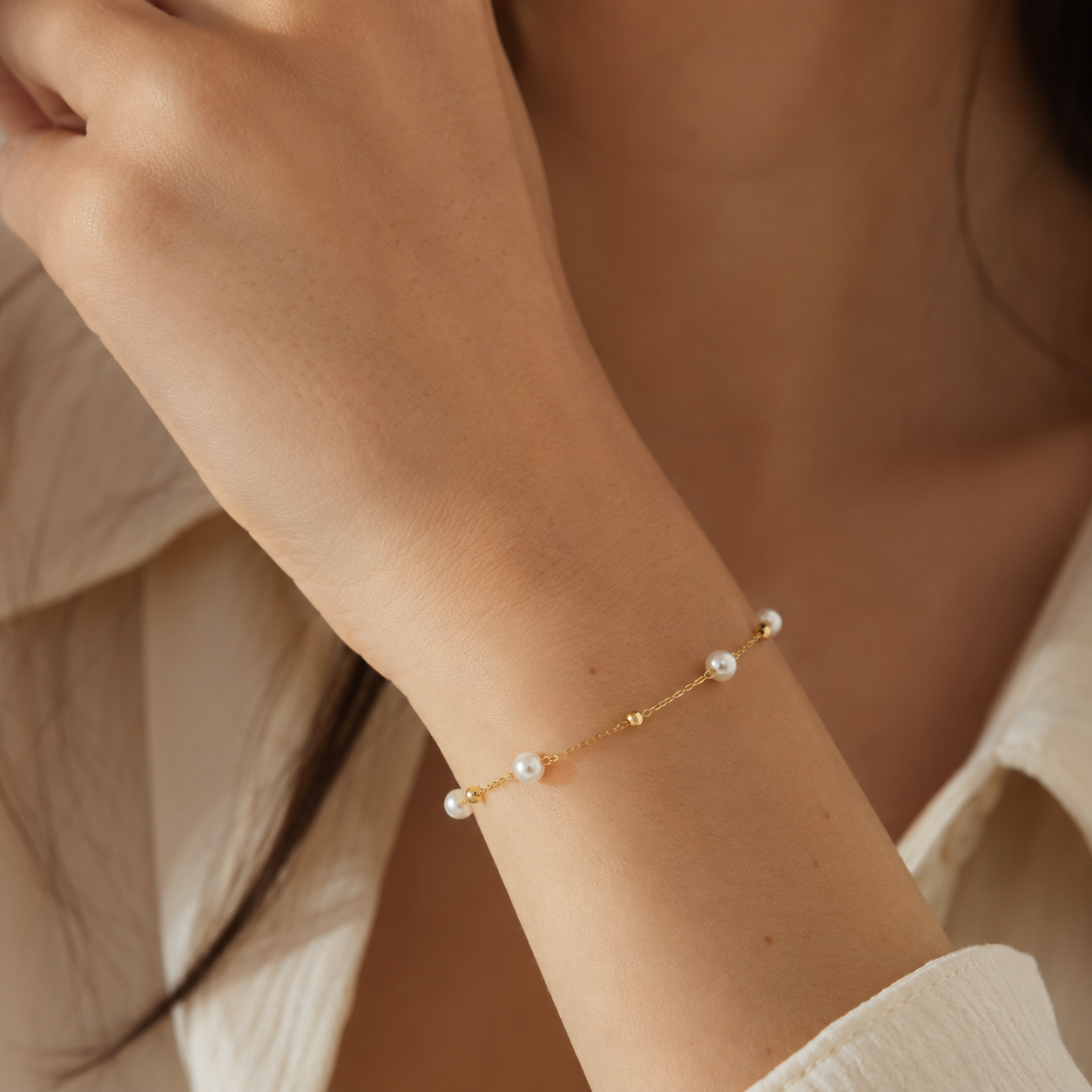 Elina pearl beaded bracelet by MOA - view 2