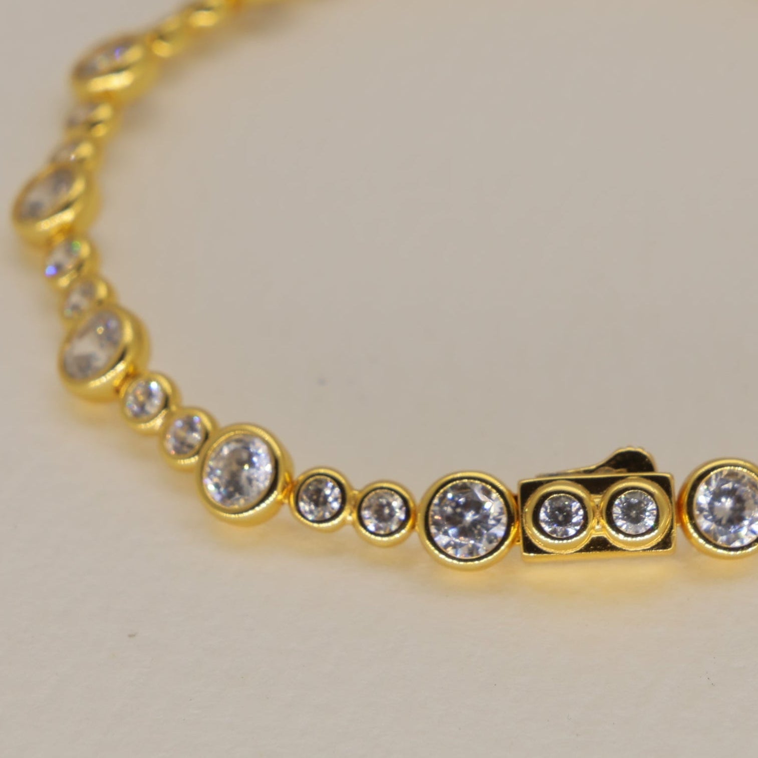 Elise Alternating Tennis Bracelet in 24K Gold Over 925 Silver by MOA - view 2