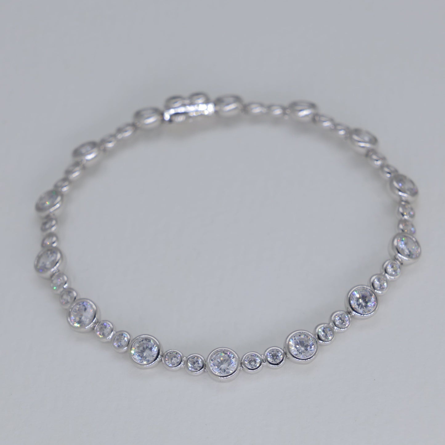 Elise Alternating Tennis Bracelet in 925 Sterling Silver by MOA - view 1