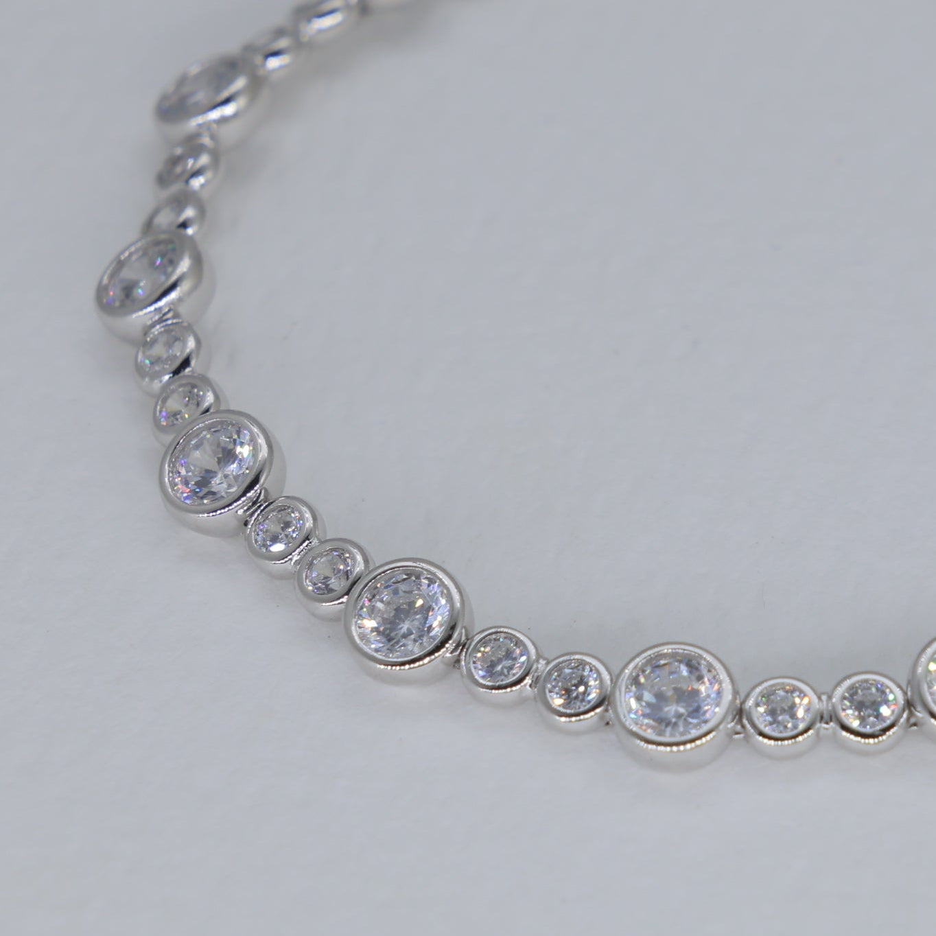 Elise Alternating Tennis Bracelet in 925 Sterling Silver by MOA - view 2