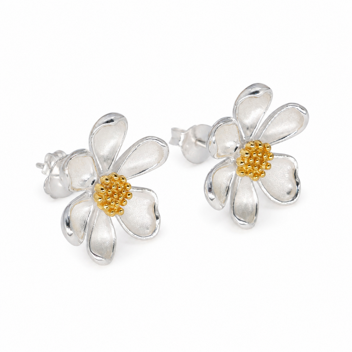 Élivra Daisy Stud Earrings in 18K Gold over 925 Silver by MOA - view 1