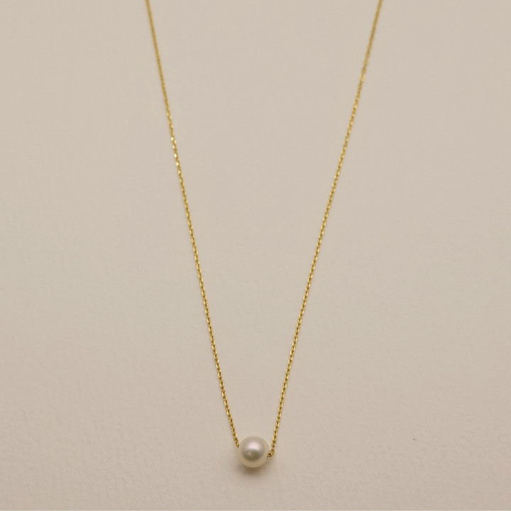 Elodie Pearl Necklace in Gold Vermeil by MOA - view 1