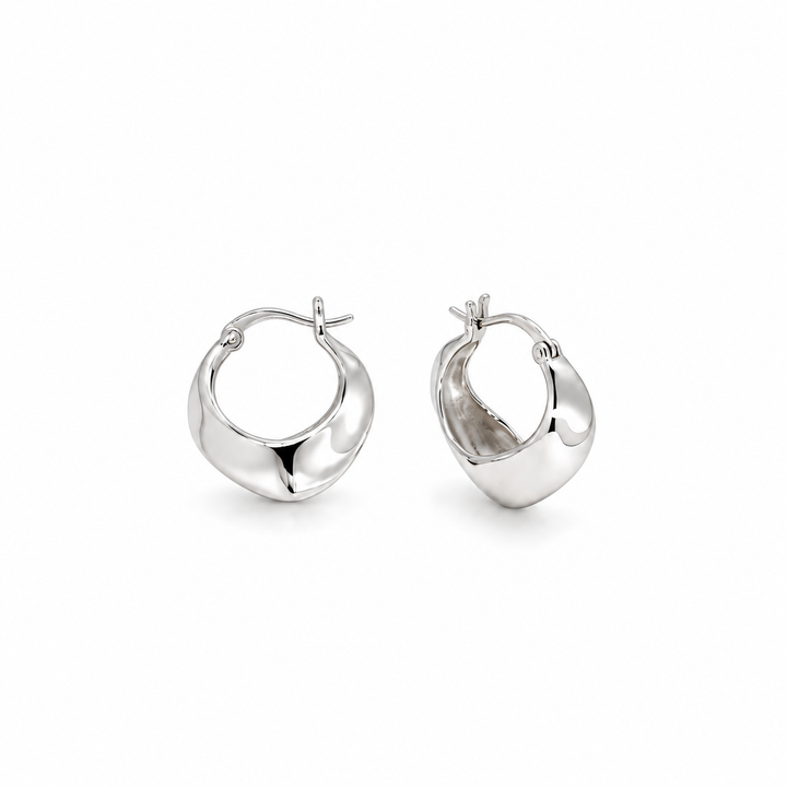 Élodie Sculptural Hoop Earrings in 925 Sterling Silver