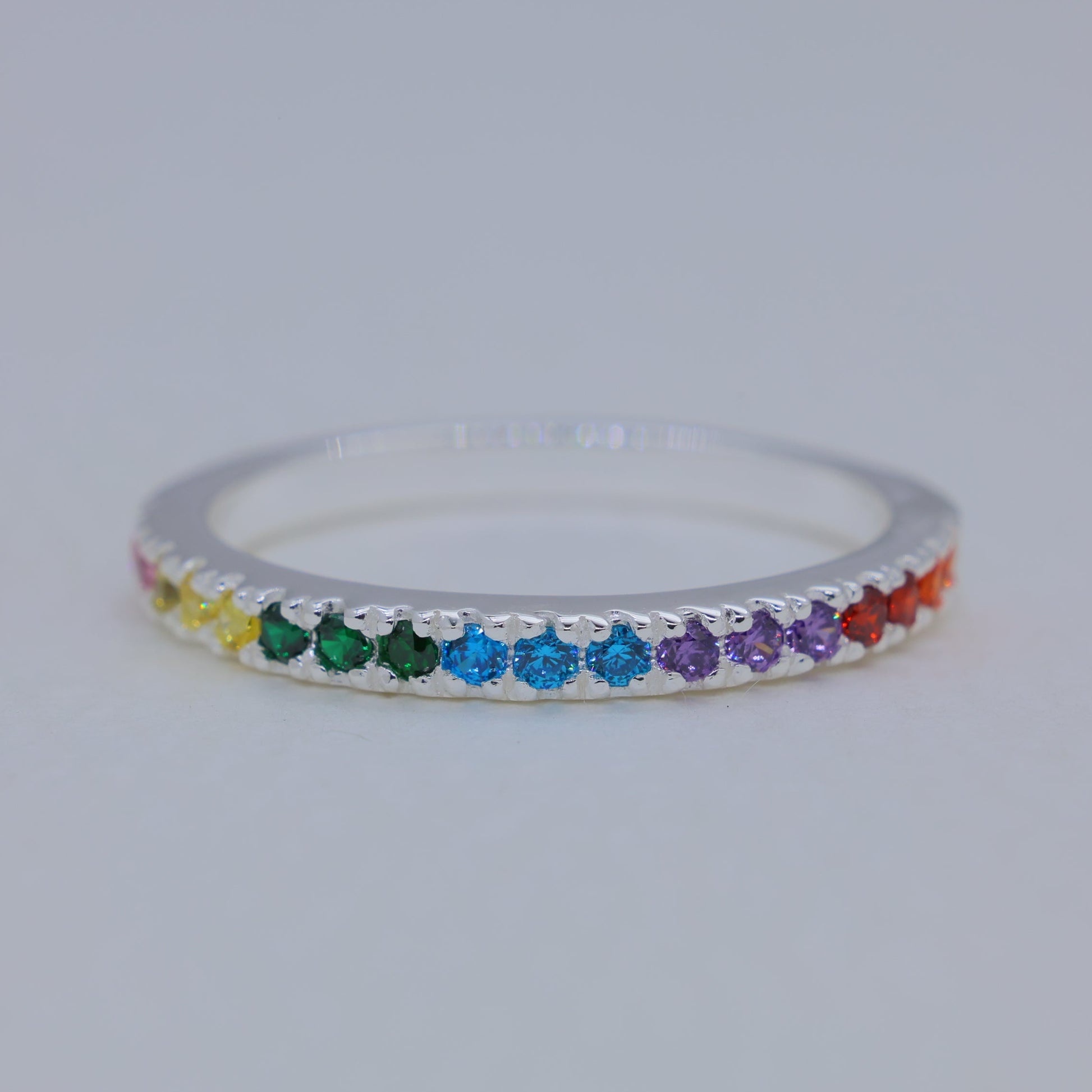 Eloira Rainbow Pave Ring in 925 Sterling Silver by MOA - view 1