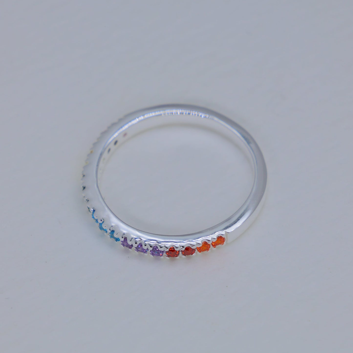 Eloira Rainbow Pave Ring in 925 Sterling Silver by MOA - view 2