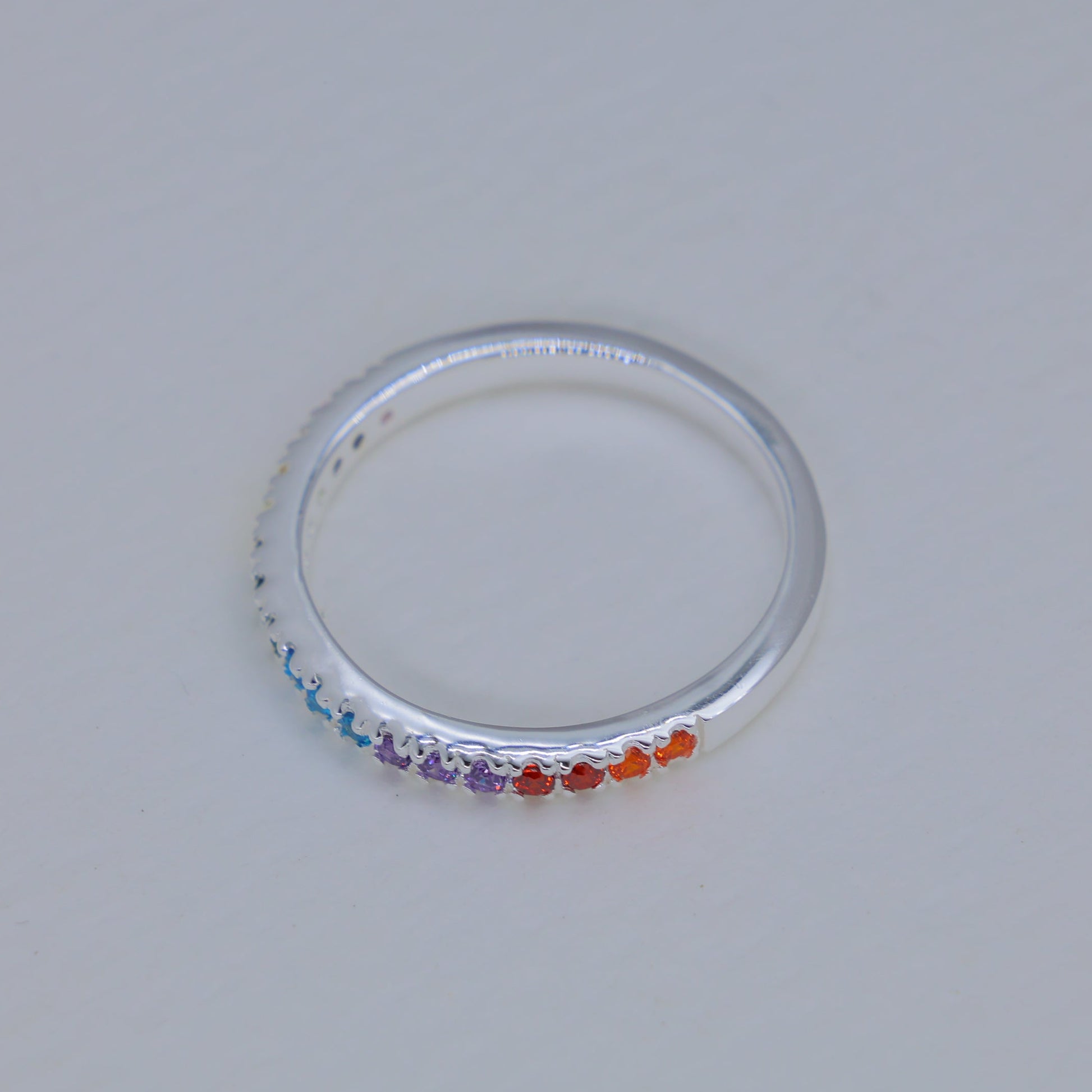 Eloira Rainbow Pave Ring in 925 Sterling Silver by MOA - view 2