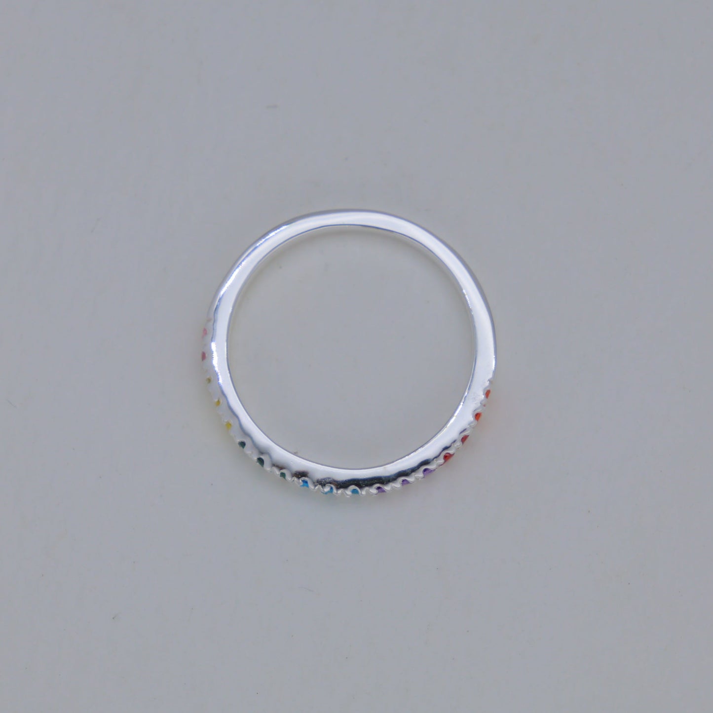 Eloira Rainbow Pave Ring in 925 Sterling Silver by MOA - view 3