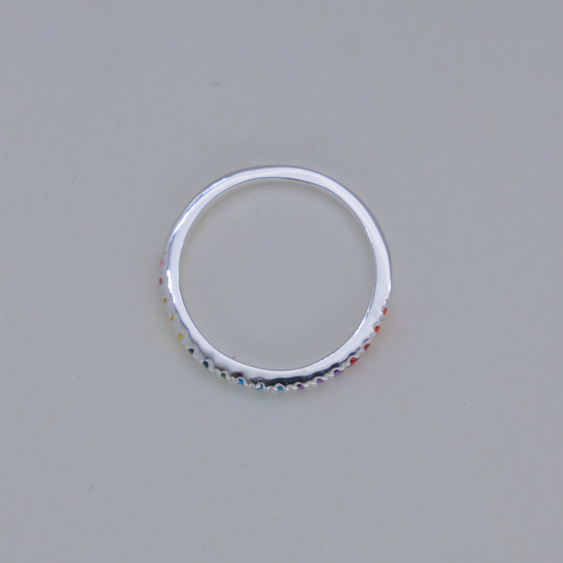 Eloira Rainbow Pave Ring in 925 Sterling Silver by MOA - view 3