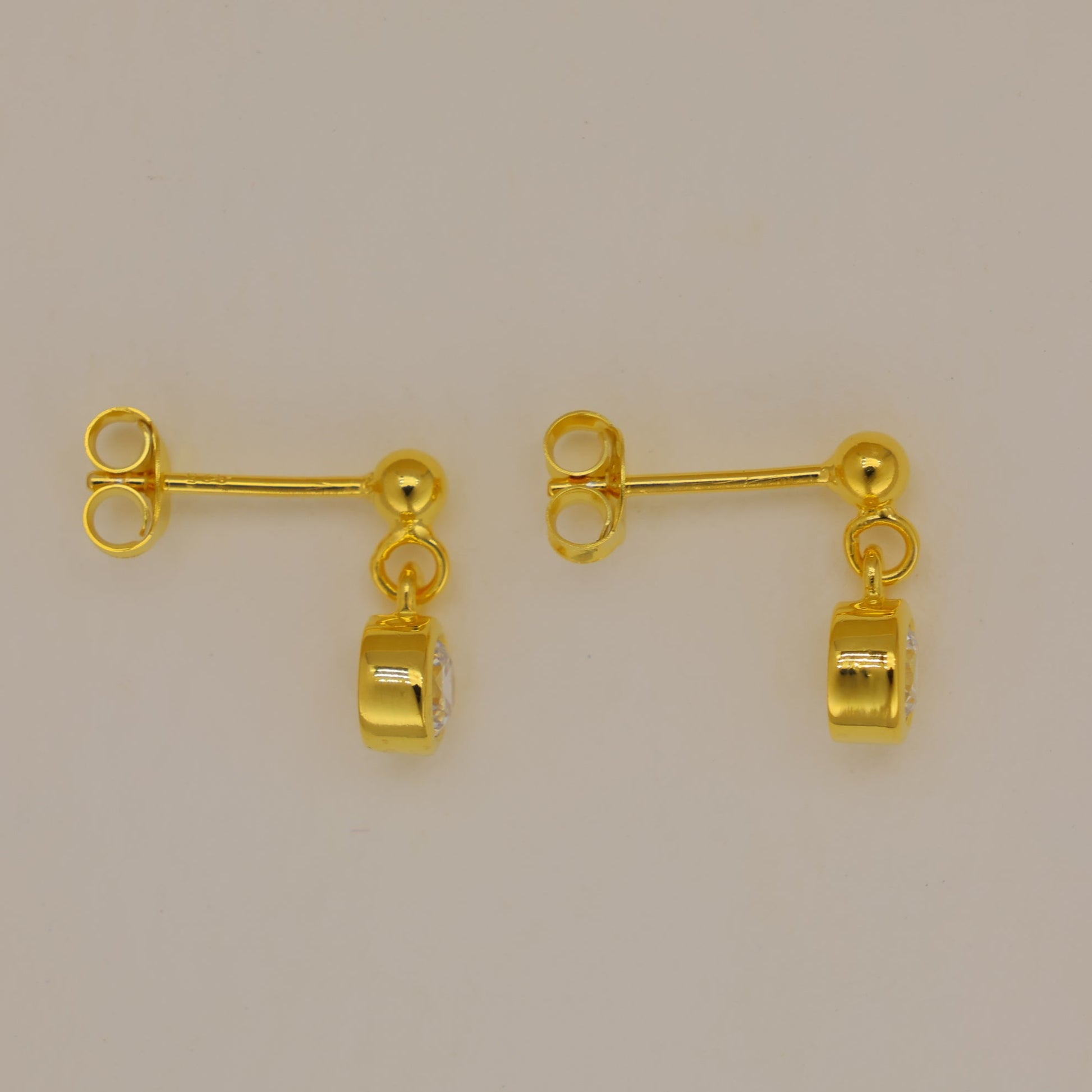 Elora Bezel Drop Earrings in 18K Gold over 925 Silver by MOA - view 3