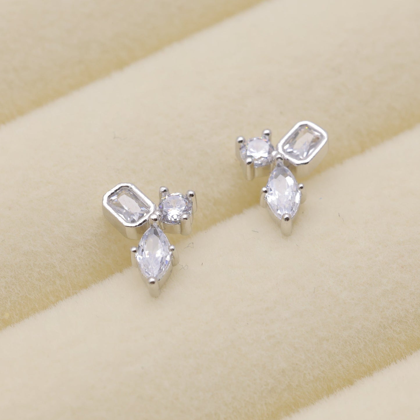 Emeline Stud Earrings in 925 Sterling Silver by MOA - view 1