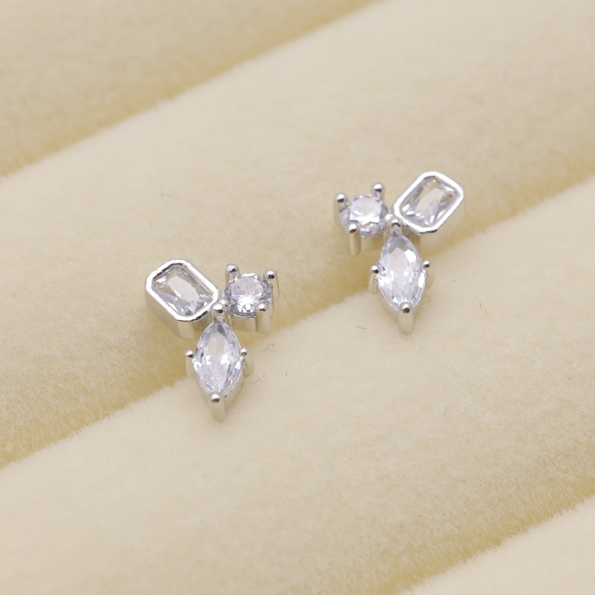 Emeline Stud Earrings in 925 Sterling Silver by MOA - view 1