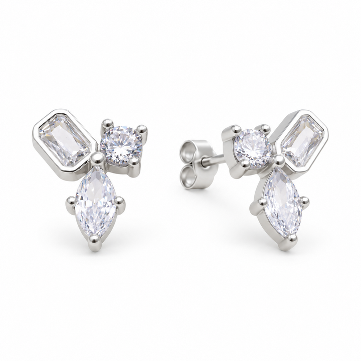 Émeline Stud Earrings in 925 Sterling Silver