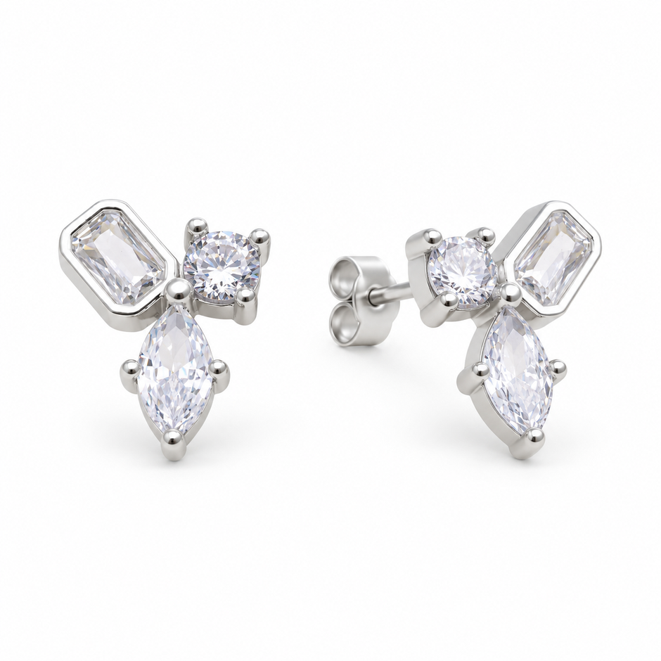 Émeline Stud Earrings in 925 Sterling Silver