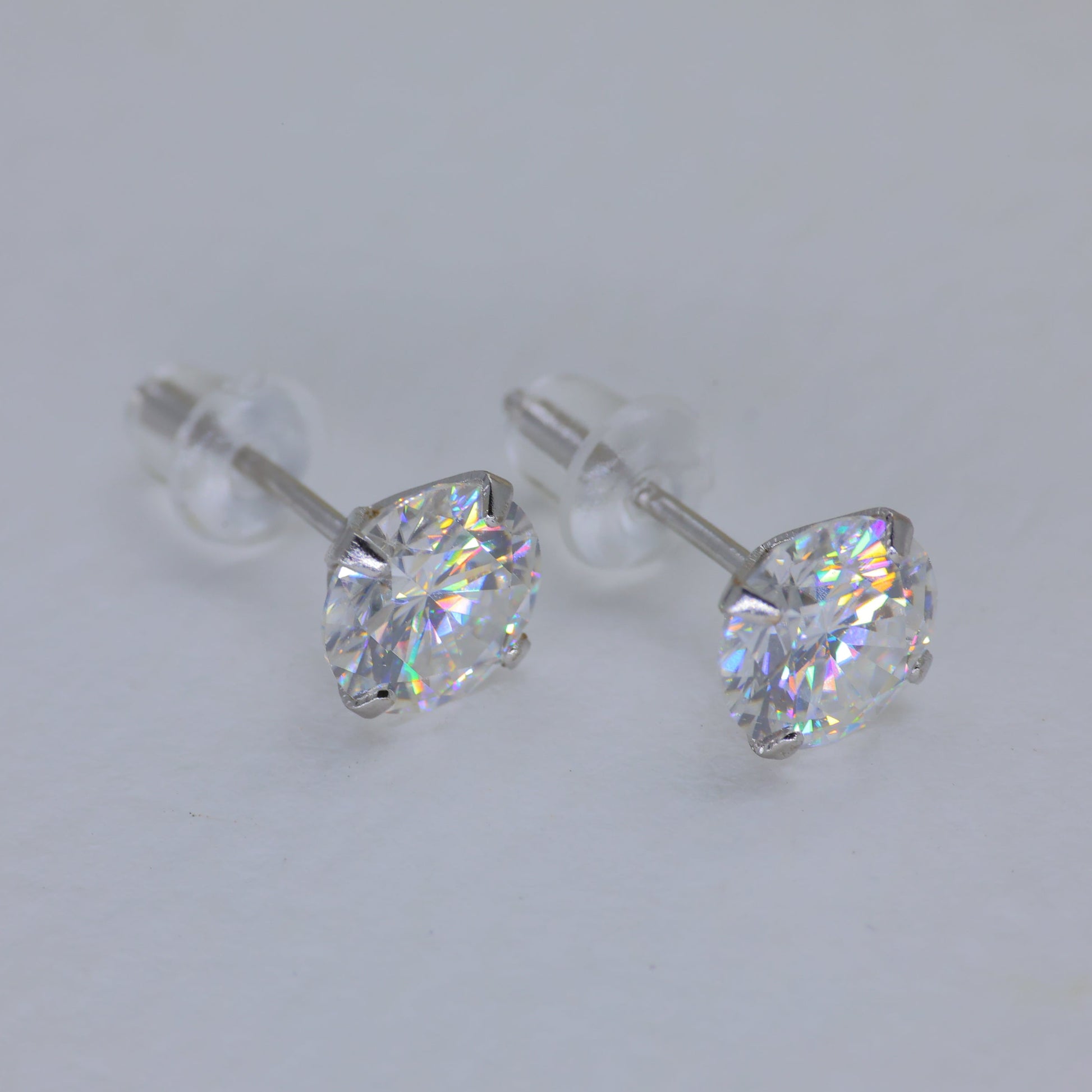 Emilienne Grande Solitaire Stud Earrings in 925 Sterling Silver by MOA - view 3
