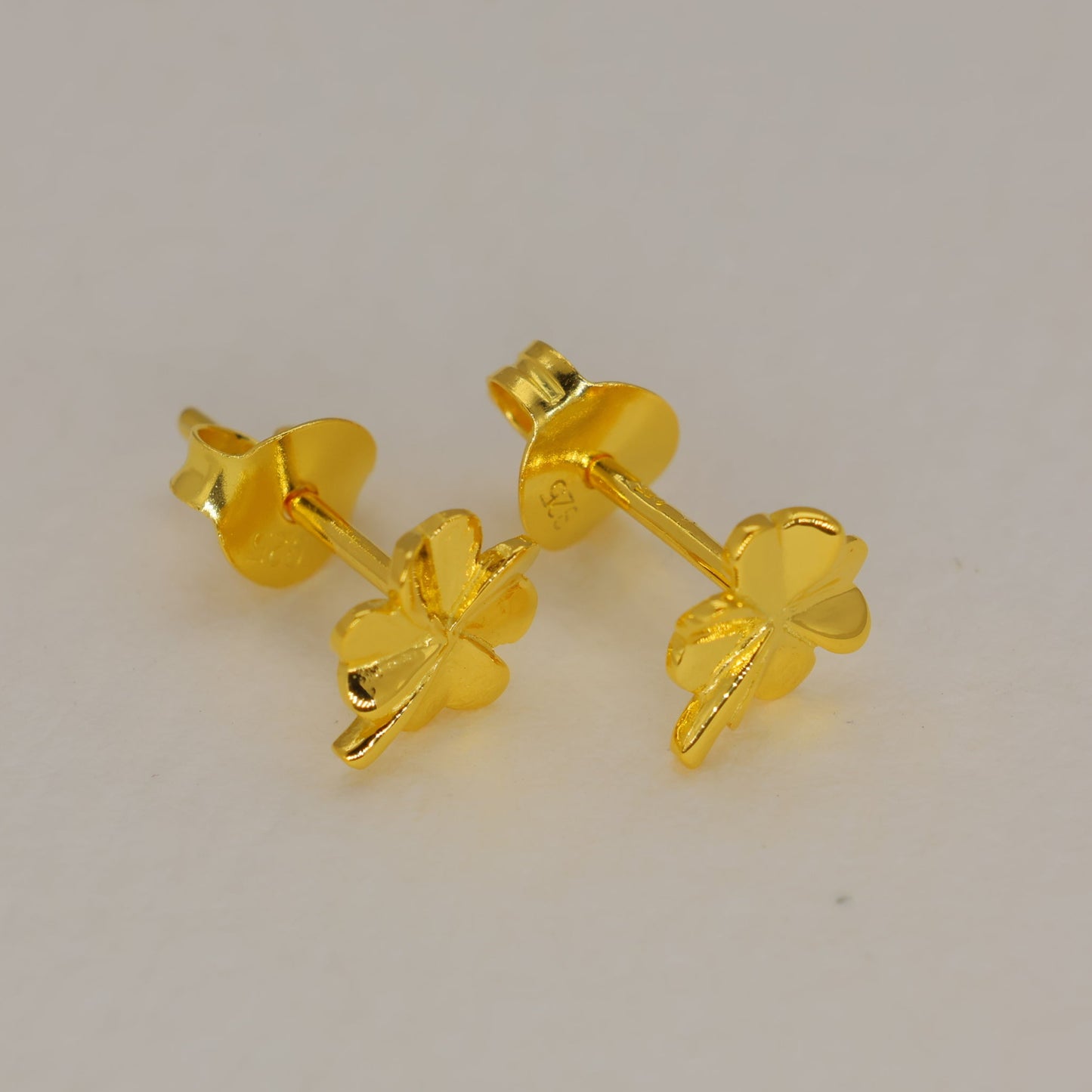 Erisse Clover Stud Earrings in 18K Gold over 925 Silver by MOA - view 1