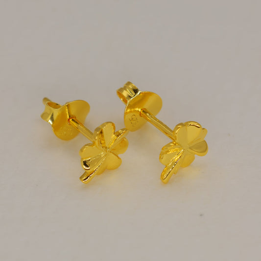 Erisse Clover Stud Earrings in 18K Gold over 925 Silver by MOA - view 1
