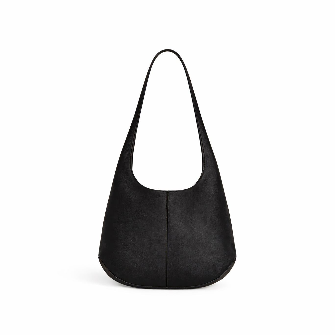 Evara Leather Scoop Bag - Black