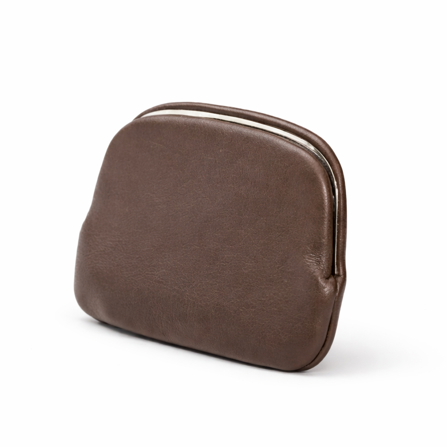 Evrard Leather Frame Coin Pouch Coffee by MOA - view 2