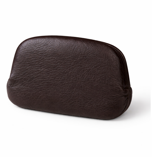 Evrard Leather Frame Coin Pouch in Ebony