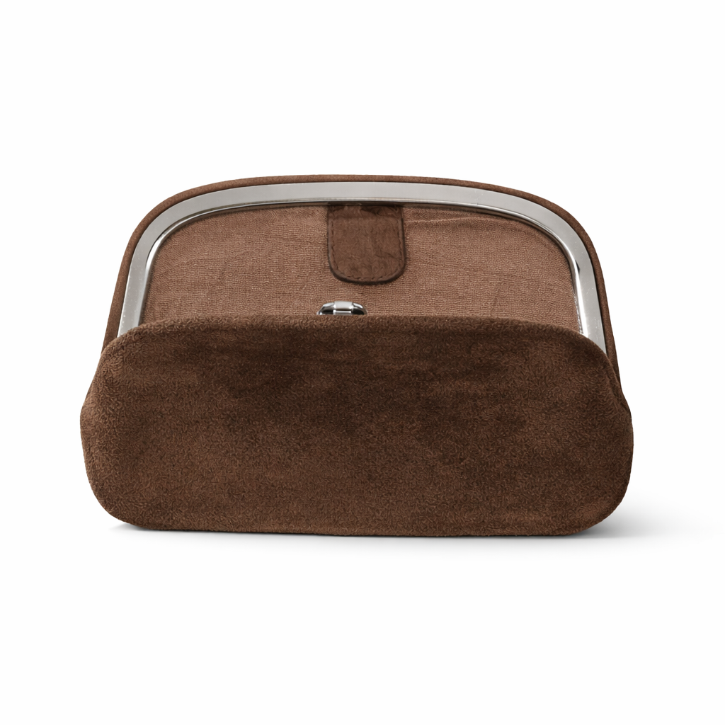 Evrard Suede Frame Coin Pouch Coffee by MOA - view 3