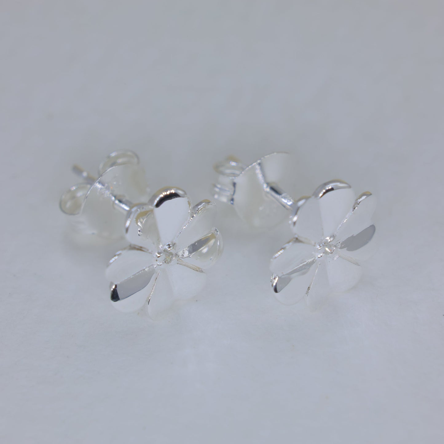 Fleurette Pave Bloom Stud Earrings in 925 Sterling Silver by MOA - view 1