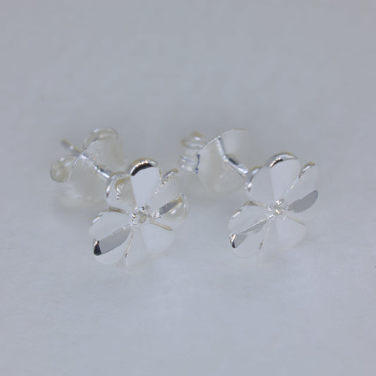 Fleurette Pave Bloom Stud Earrings in 925 Sterling Silver by MOA - view 1