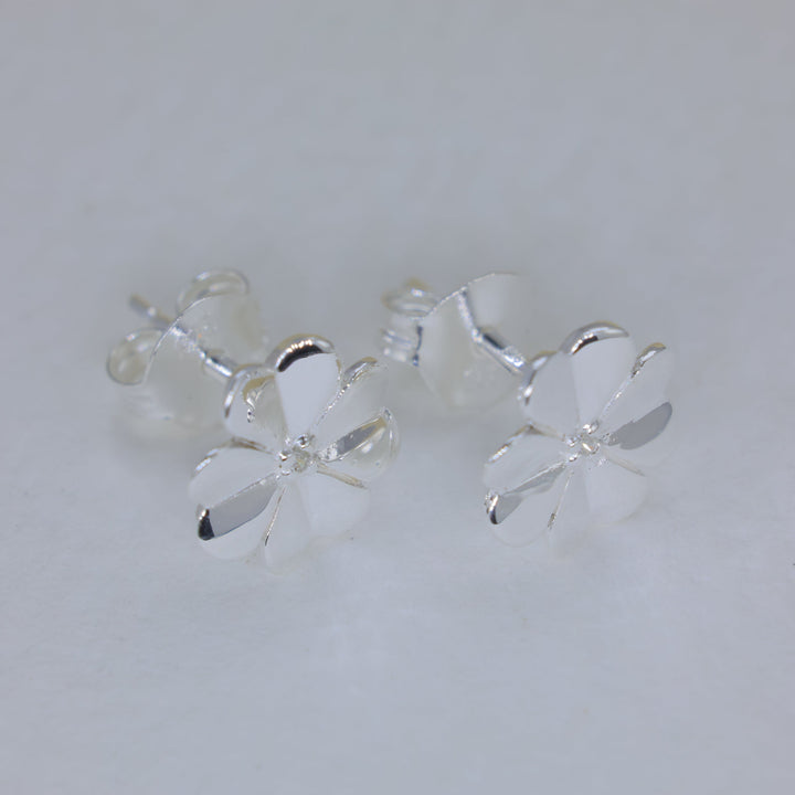 Fleurette Pave Bloom Stud Earrings in 925 Sterling Silver by MOA - view 1