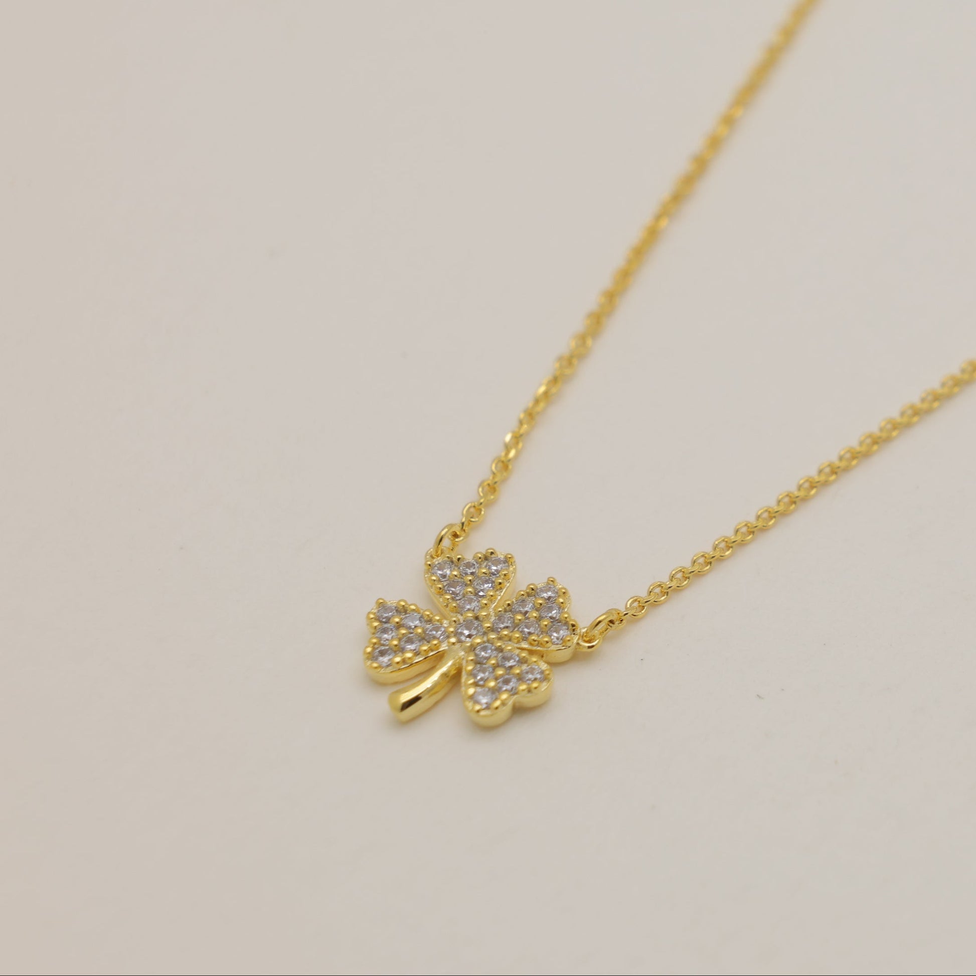 Fleurine Clover Necklace in Gold Vermeil by MOA - view 2