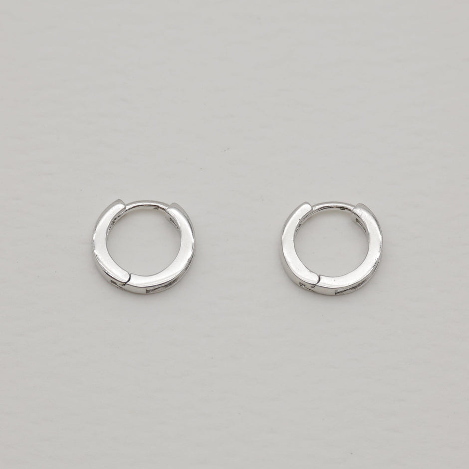 Inez Channel Huggie Earrings 925 Silver by MOA - view 2