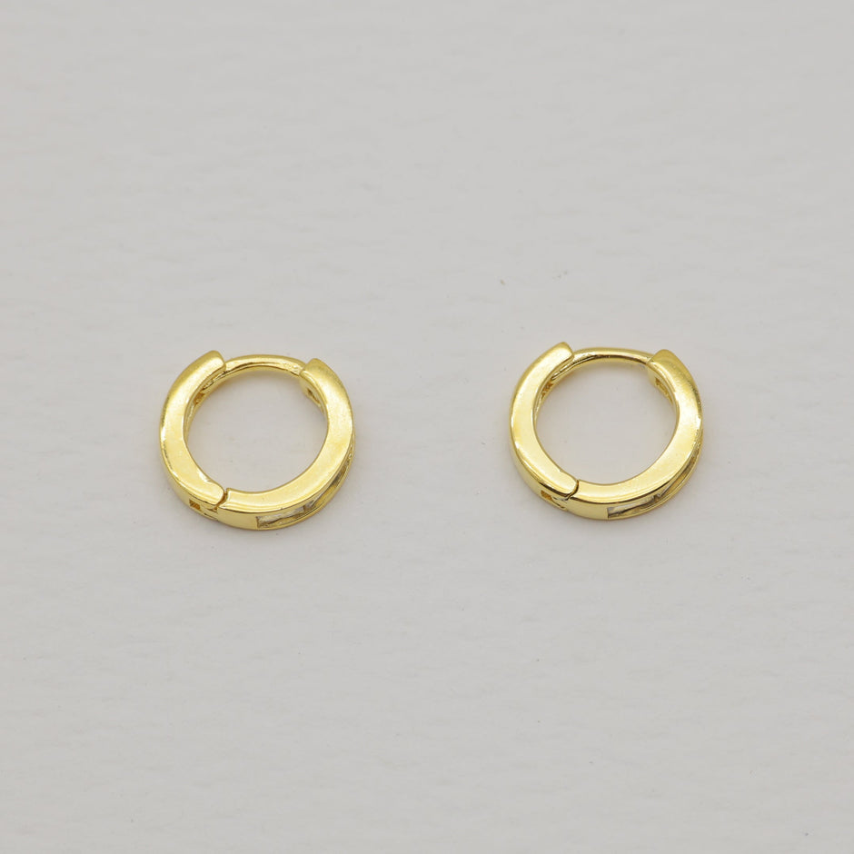 Inez Channel Huggie Earrings Gold Vermeil by MOA - view 2