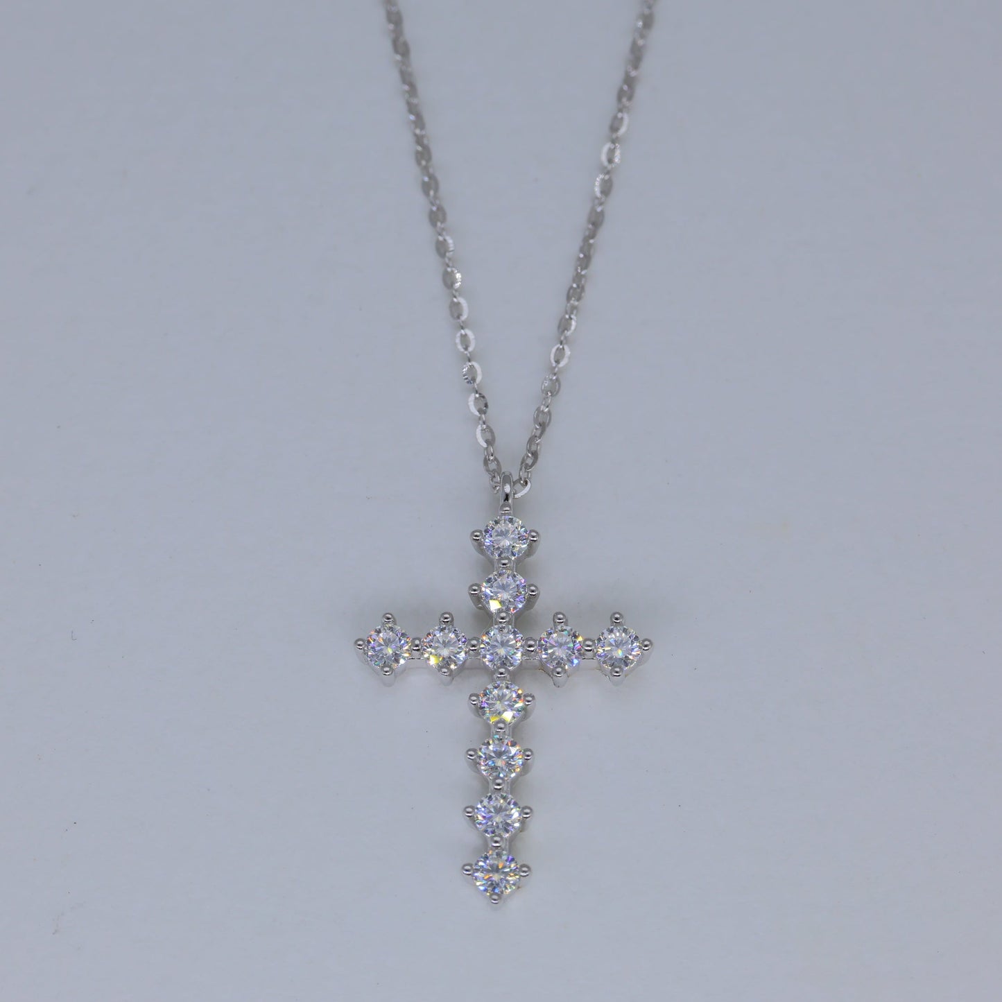 Isaline Cross Necklace in 925 Sterling Silver by MOA - view 1