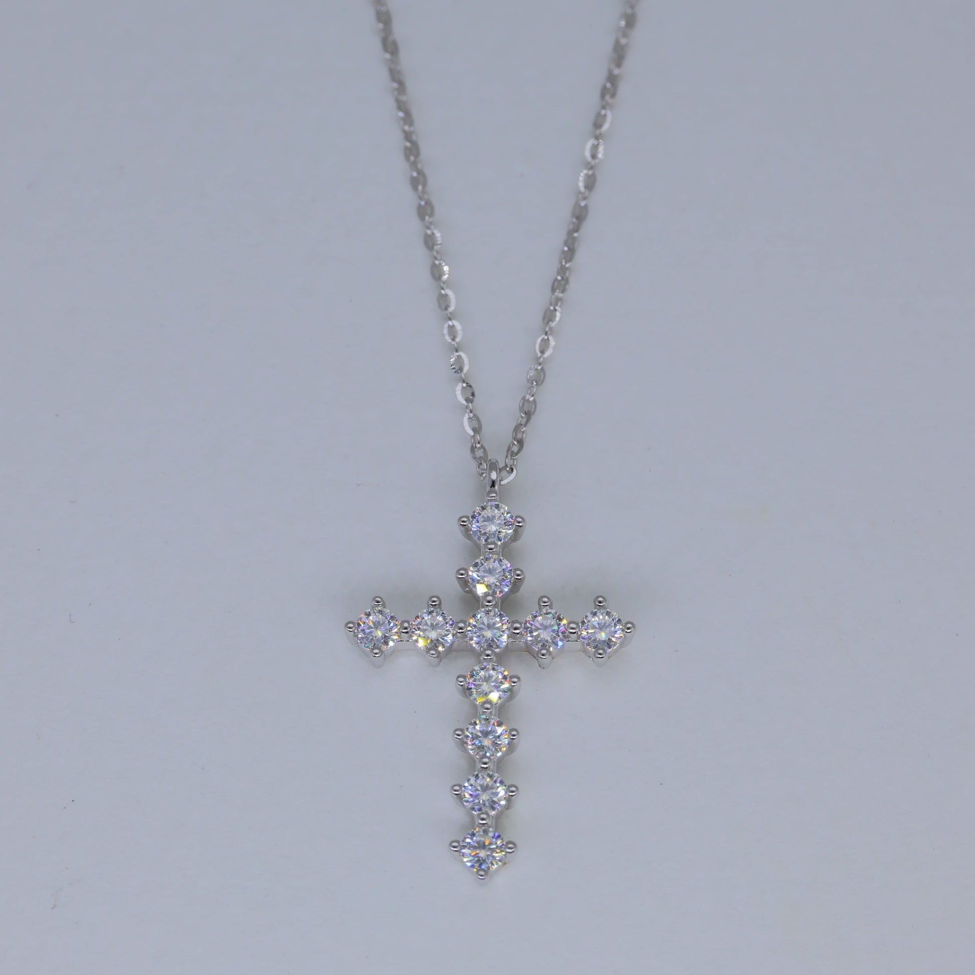 Isaline Cross Necklace in 925 Sterling Silver by MOA - view 1