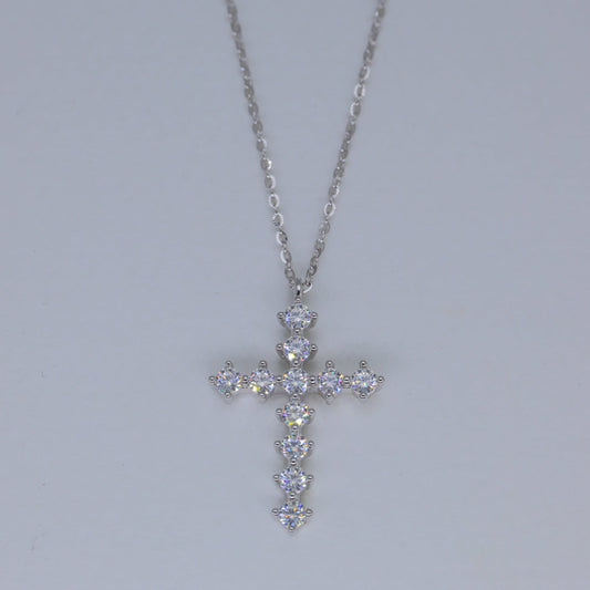 Isaline Cross Necklace in 925 Sterling Silver by MOA - view 1