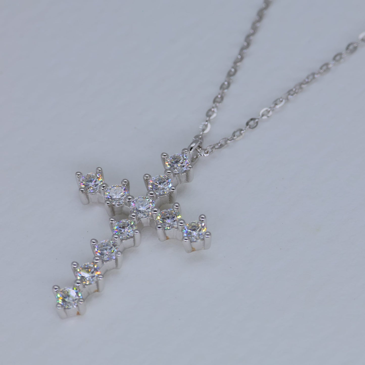 Isaline Cross Necklace in 925 Sterling Silver by MOA - view 2