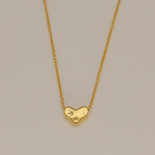 Leonie Petite Heart Necklace in 24K Gold Over 925 Silver by MOA - view 1