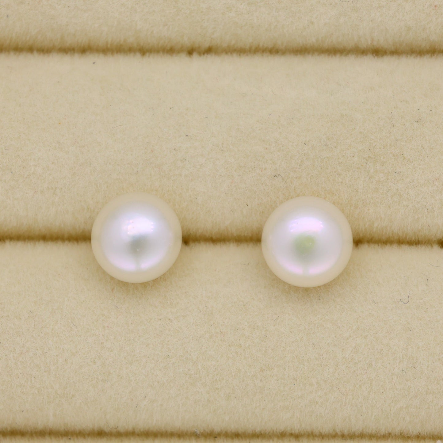Liora Classic Pearl Stud Earrings in 925 Sterling Silver by MOA - view 1