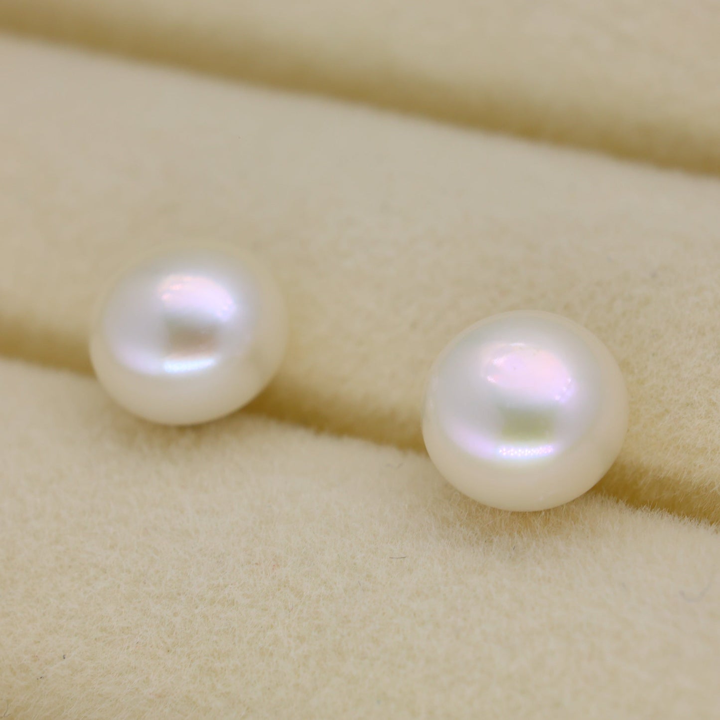 Liora Classic Pearl Stud Earrings in 925 Sterling Silver by MOA - view 2