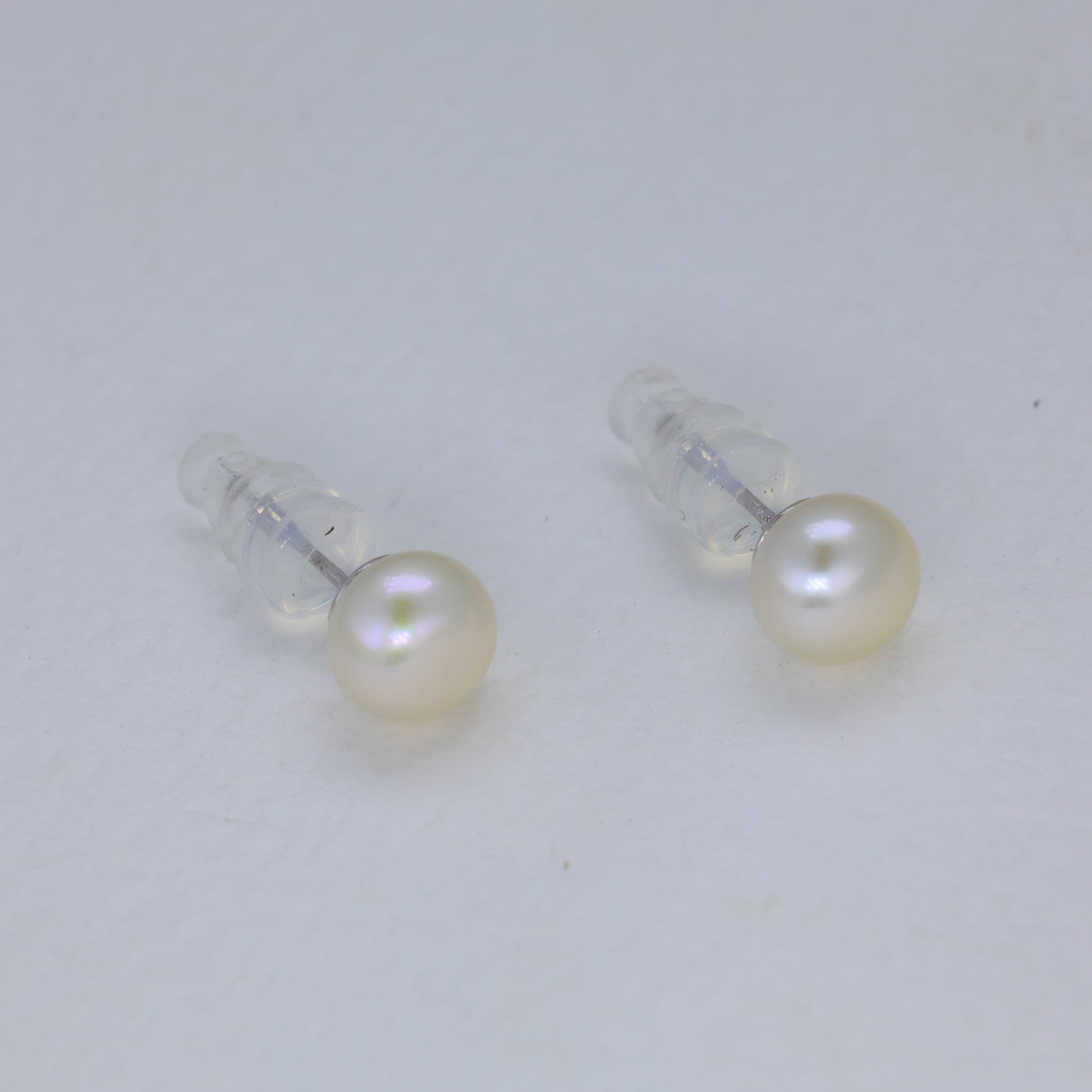 Liora Classic Pearl Stud Earrings in 925 Sterling Silver by MOA - view 3