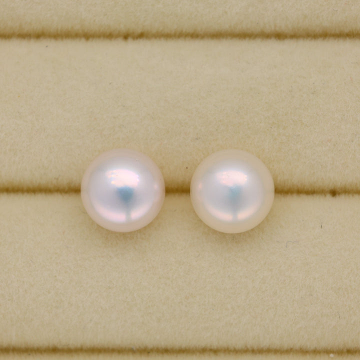 Liora Grande Pearl Stud Earrings in 925 Sterling Silver by MOA - view 1