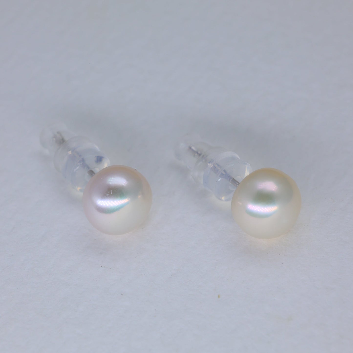 Liora Grande Pearl Stud Earrings in 925 Sterling Silver by MOA - view 3